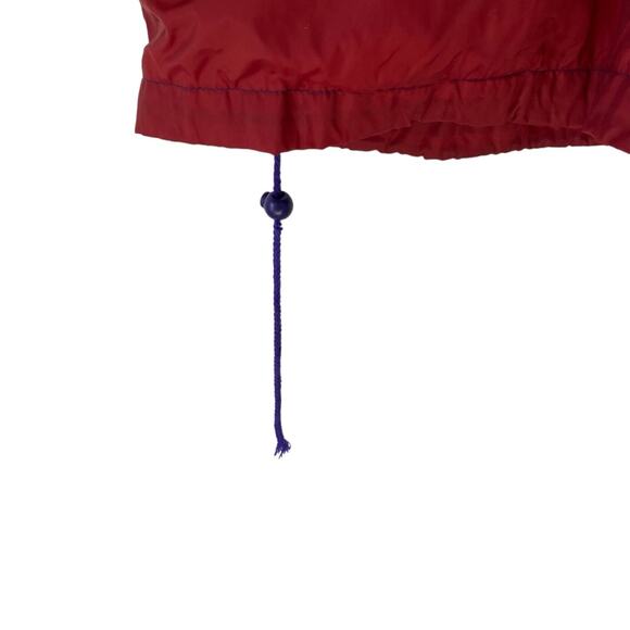 San Marco Vintage Mens Retro Windbreaker Nylon Hood Abstract Large Purple Red - Picture 2 of 8